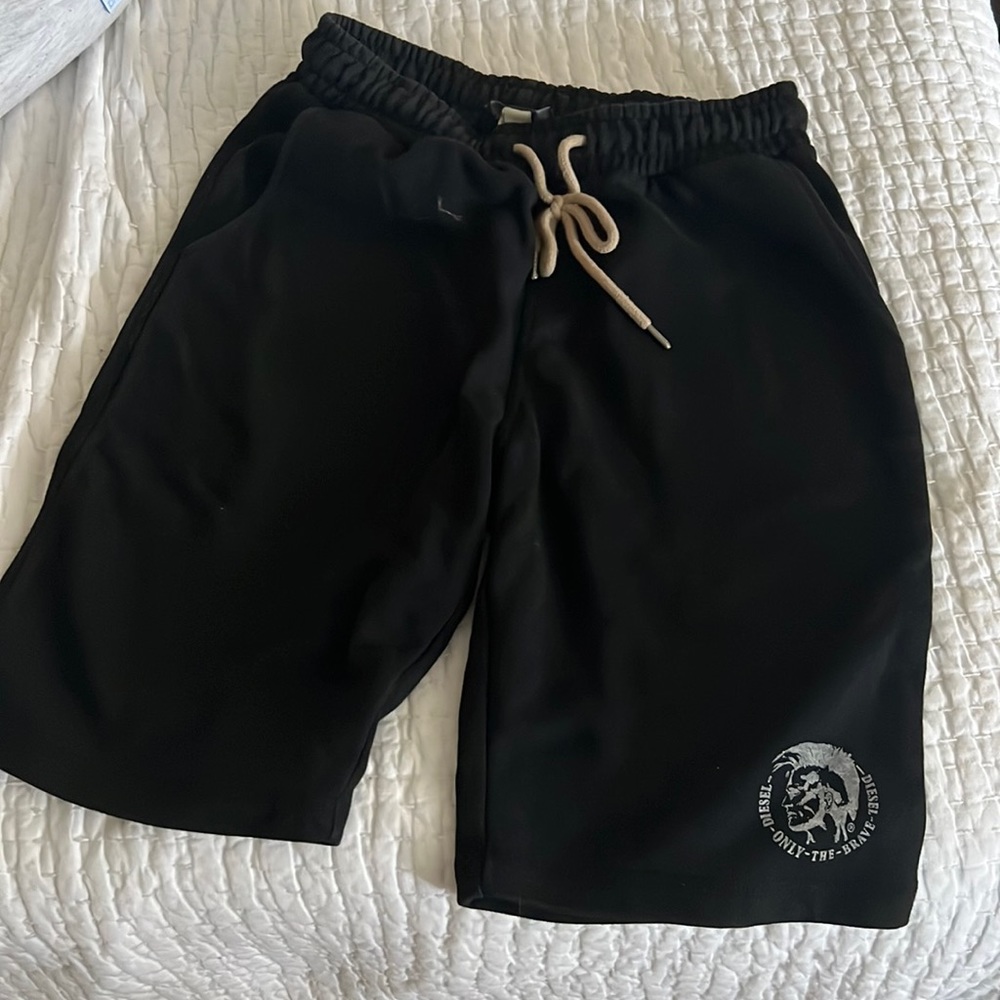 Diesel Black Men's Drawstring Shorts with Logo